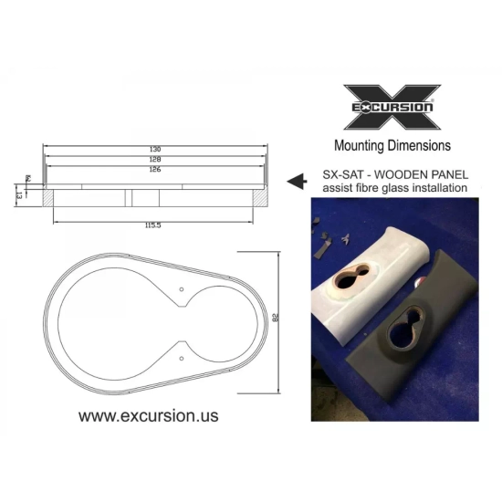 Excursion SHX-5.3C dB  3-drożny zestaw głośnikowy: 4 woofery 130mm, średnio-wysokotonowa sekcja SX-SAT, 6 zwrotnic - 1.5ohm, 150/300W, 94dB, 45-20000H